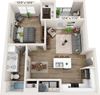 One bedroom floor plan